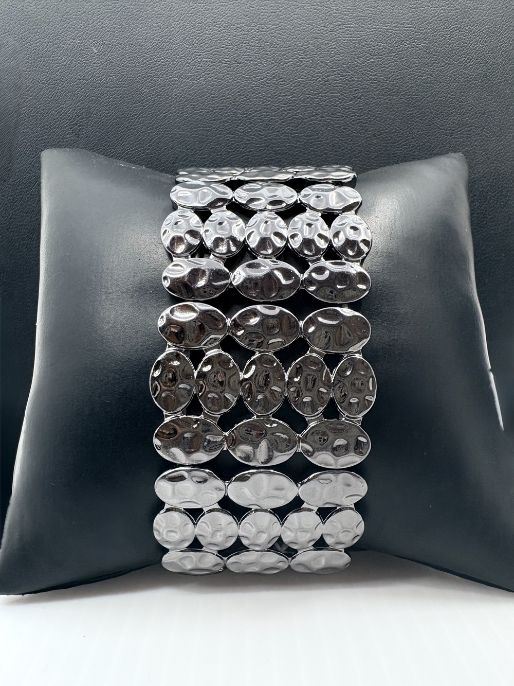 Sterling Silver-Tone Oval Link Stretch Bracelet - Women's Jewelry